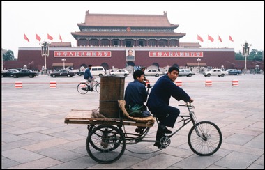 Cyclists in Tiananmen Square