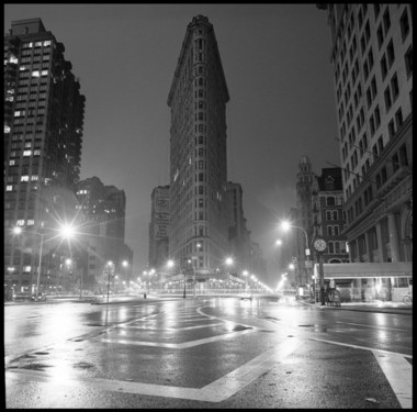 Flat Iron Building At Night